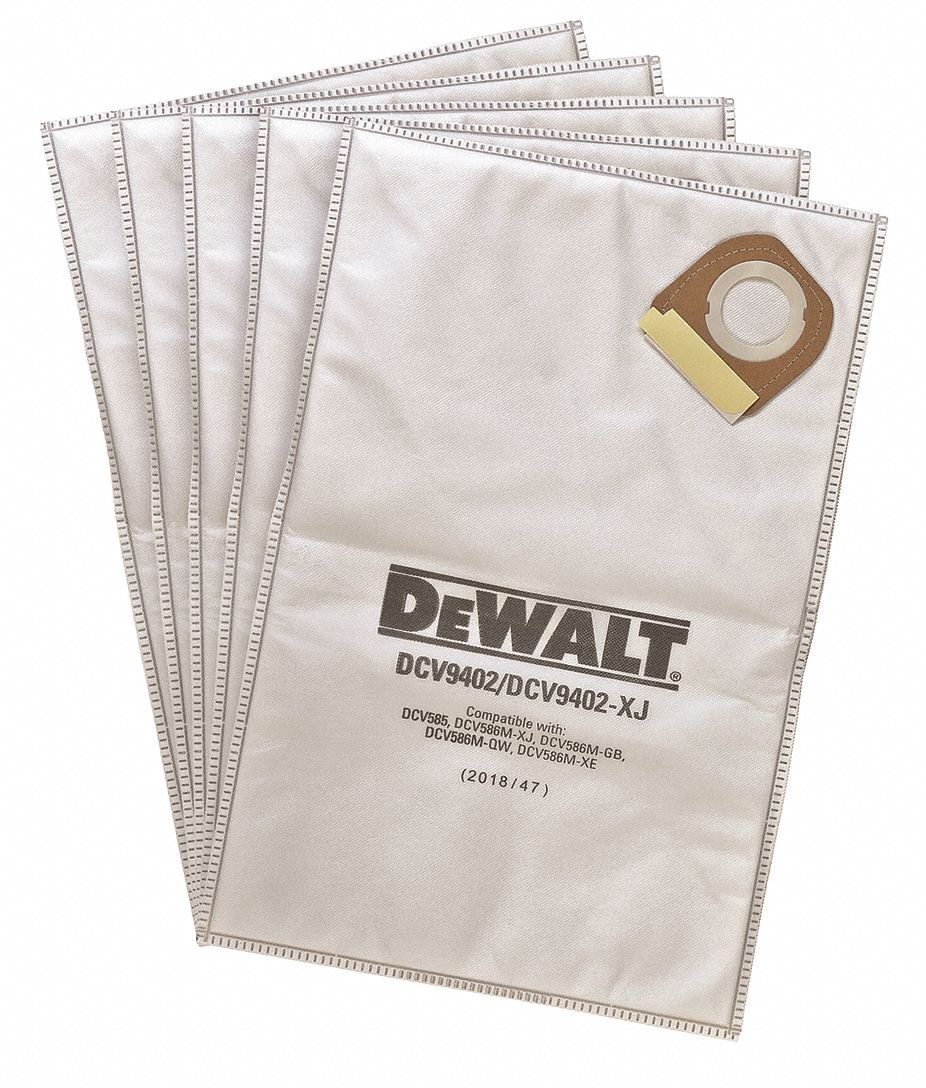 DEWALT Vacuum Bag, Fleece, 1Ply, Standard Bag Filtration Type, For