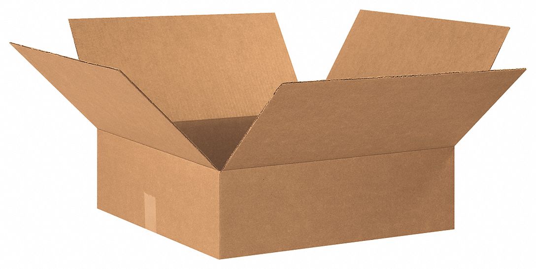 GRAINGER APPROVED Shipping Box, Single Wall, 20x20x6 in Inside LxWxH