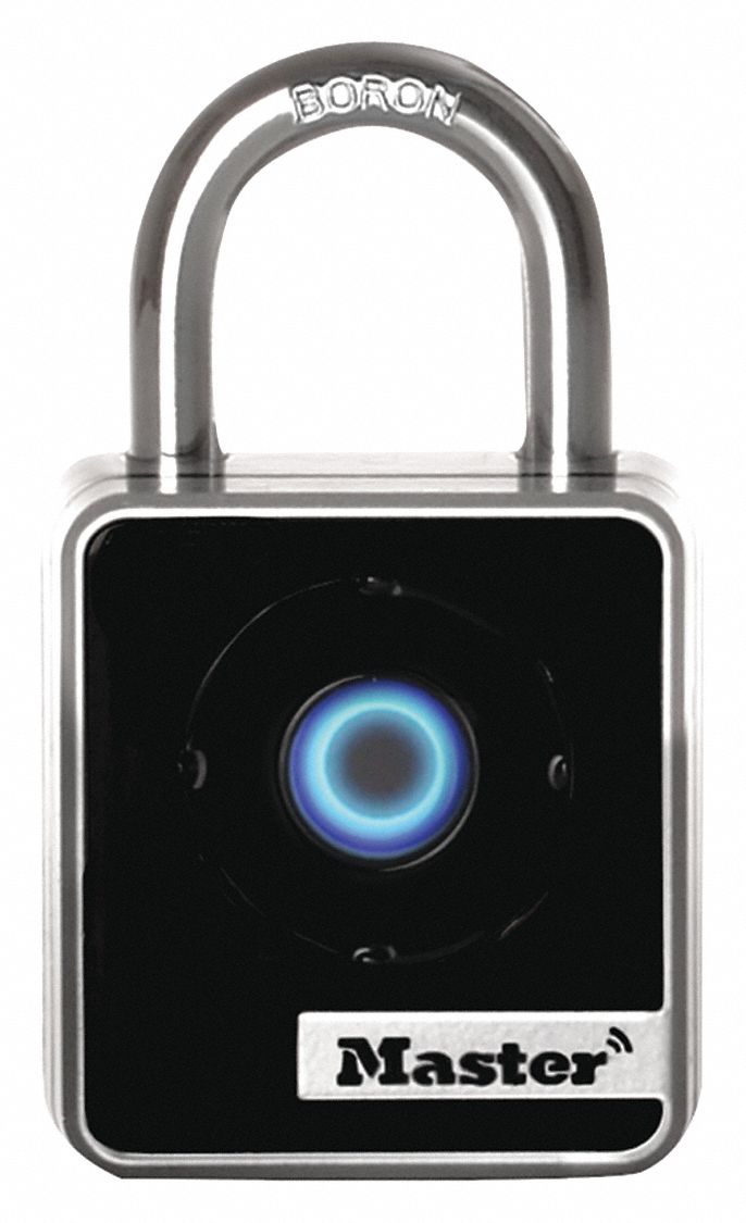 MASTER LOCK Electronic Padlock, 129/32"H, 9/32" Shackle Dia., Includes