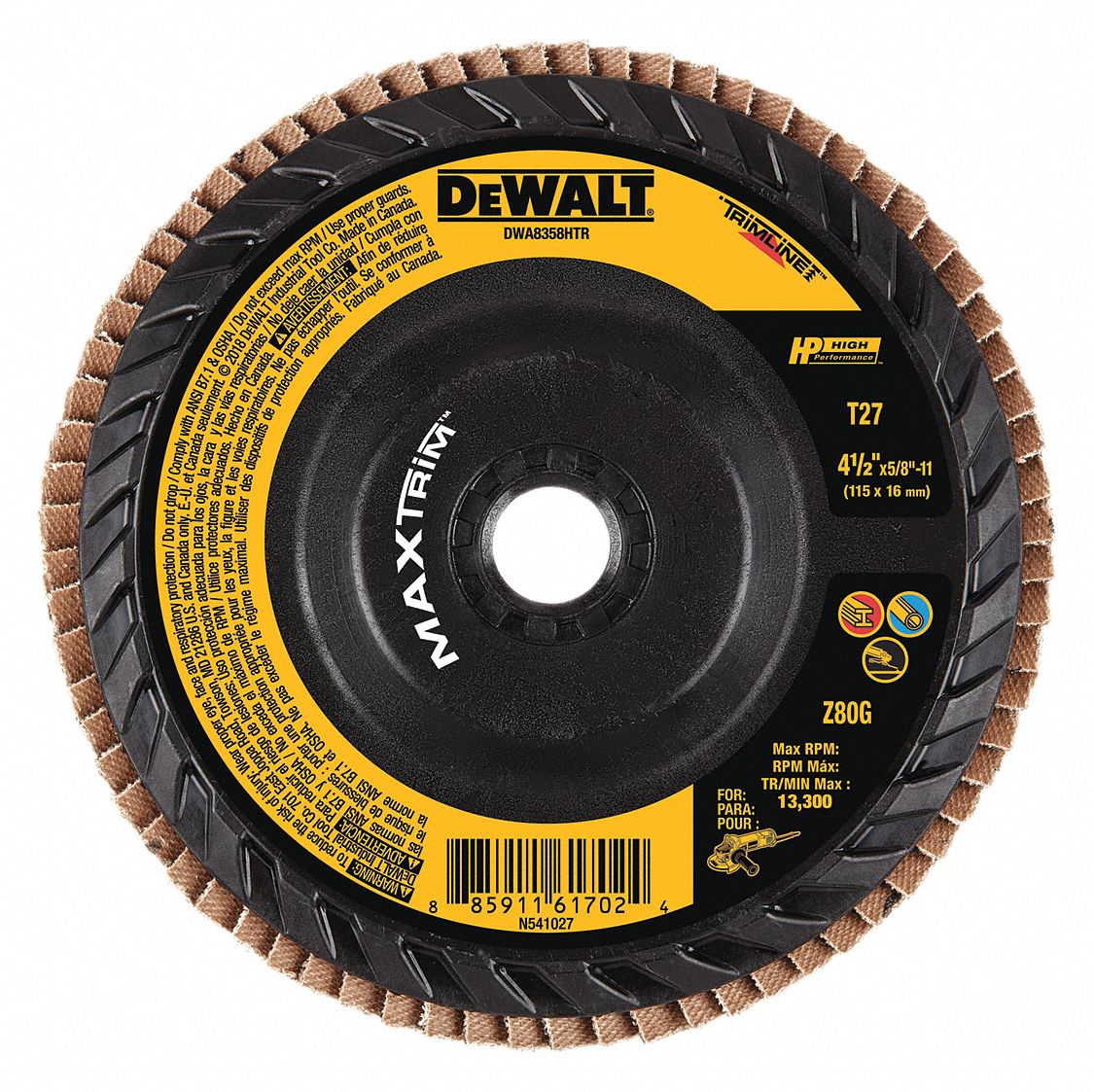 DEWALT Flap Disc 5 8 11 Mounting Hole Size 80 Abrasive Grit Coarse