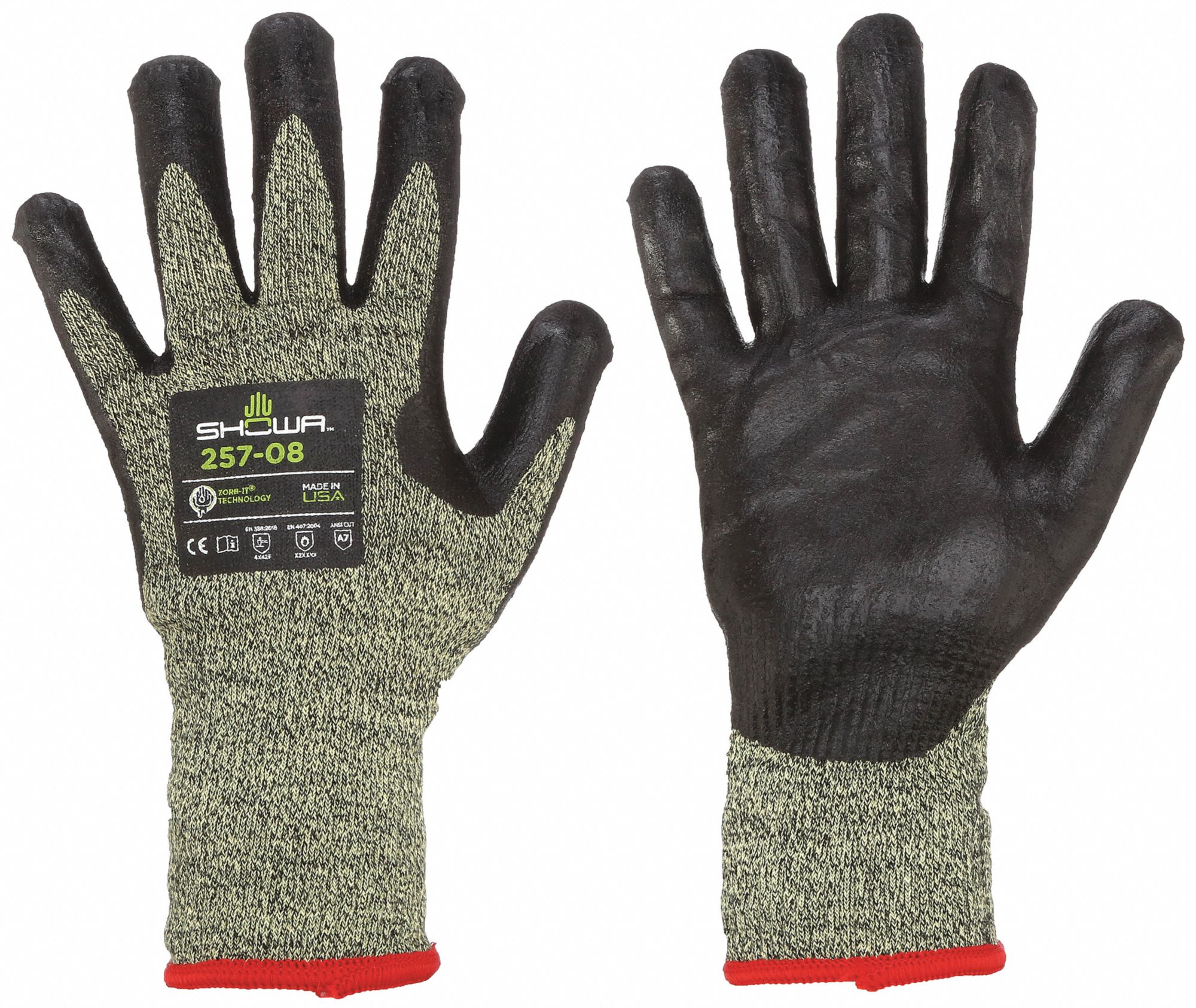 SHOWA XL 10 ANSI Cut Level A7 Coated Gloves 497D52 257 V