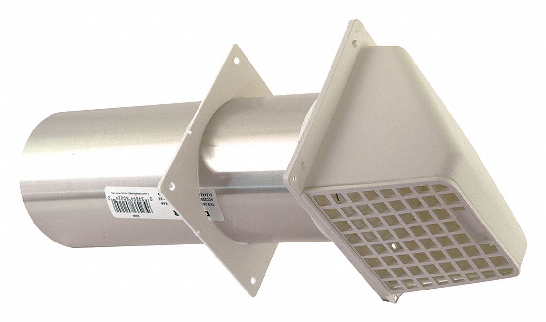 GRAINGER APPROVED 4 in" x 4 in" Aluminum Wide Mouth Vent Hood with 4 x