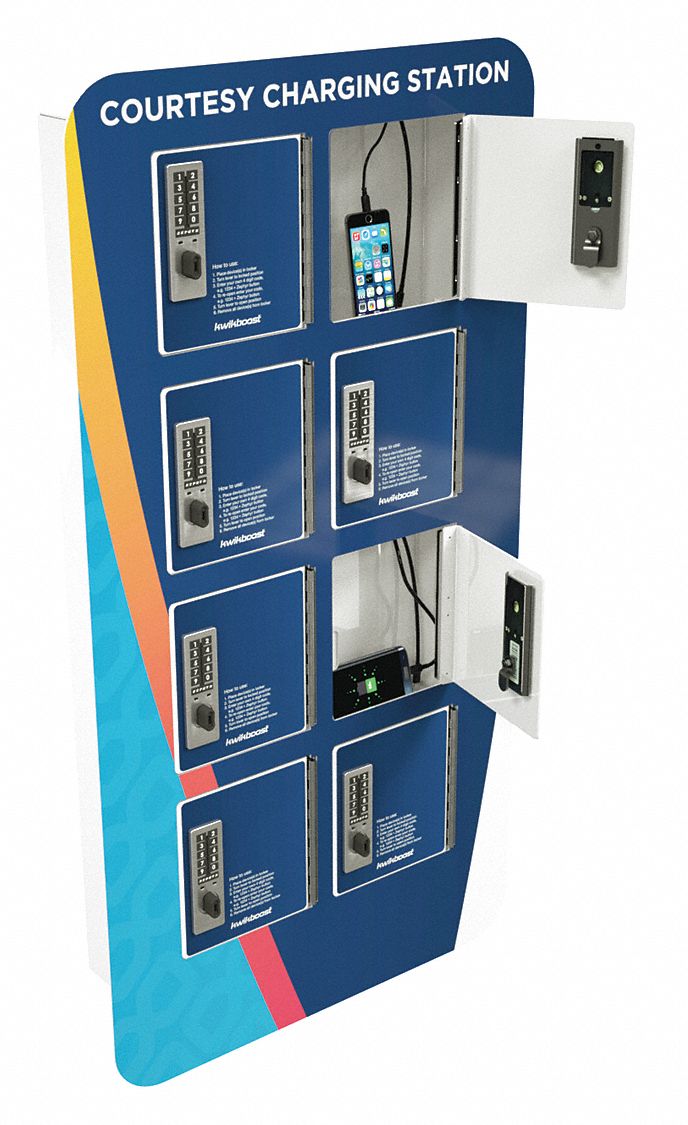 KWIKBOOST Wall Device Charging Locker, Compatible With Cell Phones, 8 in H x 7 in W x 3 in D