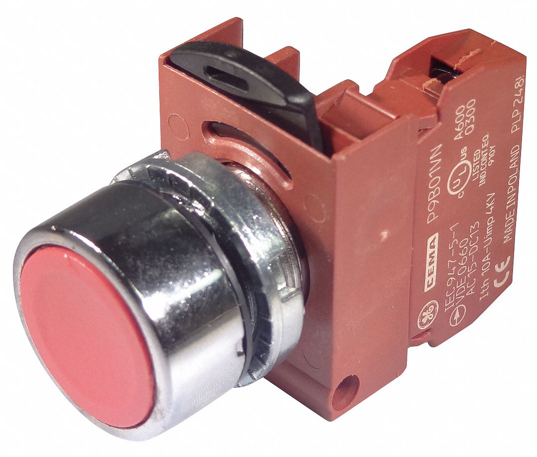 ABB Non Illuminated Push Button 22 Mm Size Momentary Push Red 1NC