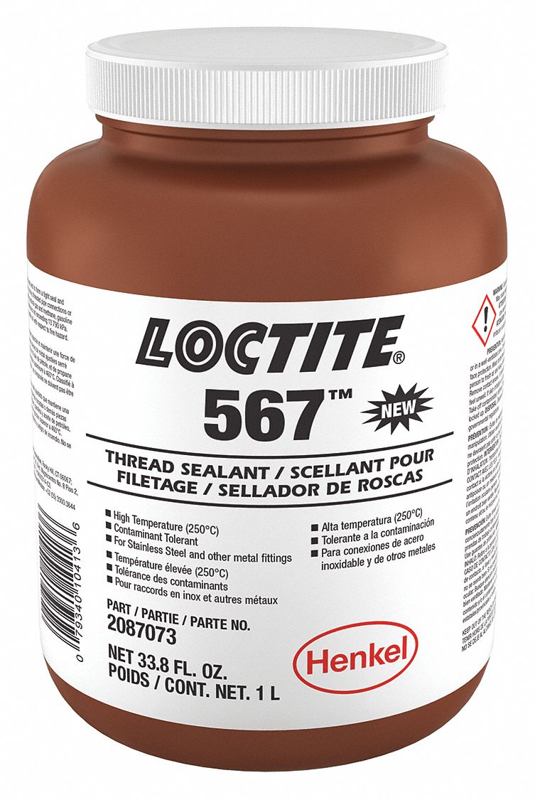 LOCTITE 1L Bottle Pipe Thread Sealant with 10,000 psi, White 49CR89