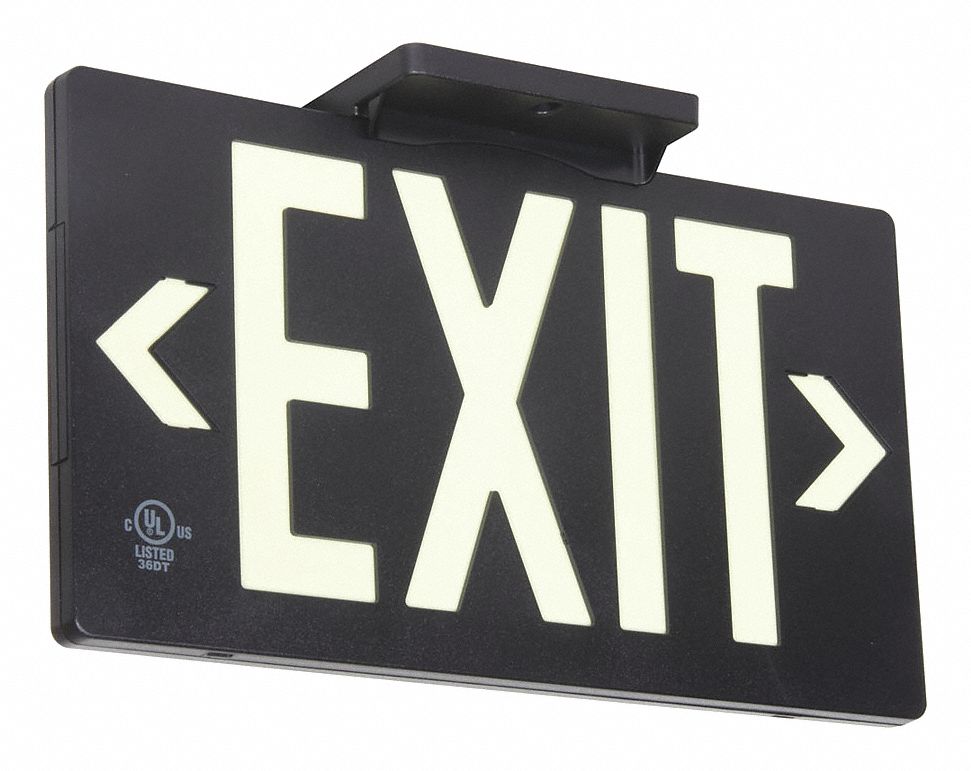 GRAINGER APPROVED Exit Sign, 8 3/4 in x 15 1/2 in, Plastic 49EV40
