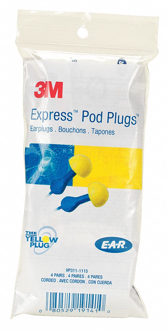 Ear Plugs,Corded,Varies per Eartip,PK4