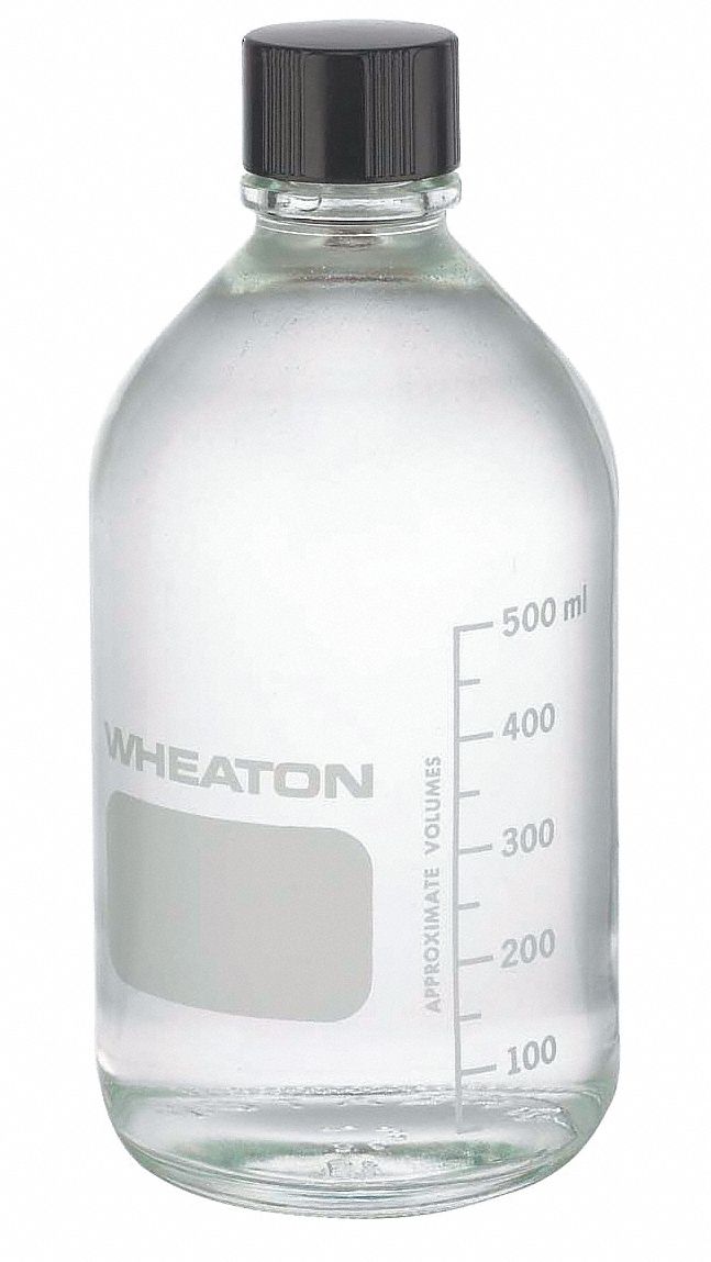 WHEATON Type I Borosilicate Glass Includes Closure Media Bottle