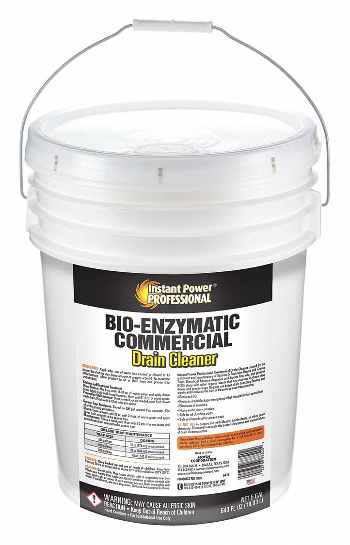 INSTANT POWER PROFESSIONAL Commercial Drain Cleaner, 5 gal Bottle