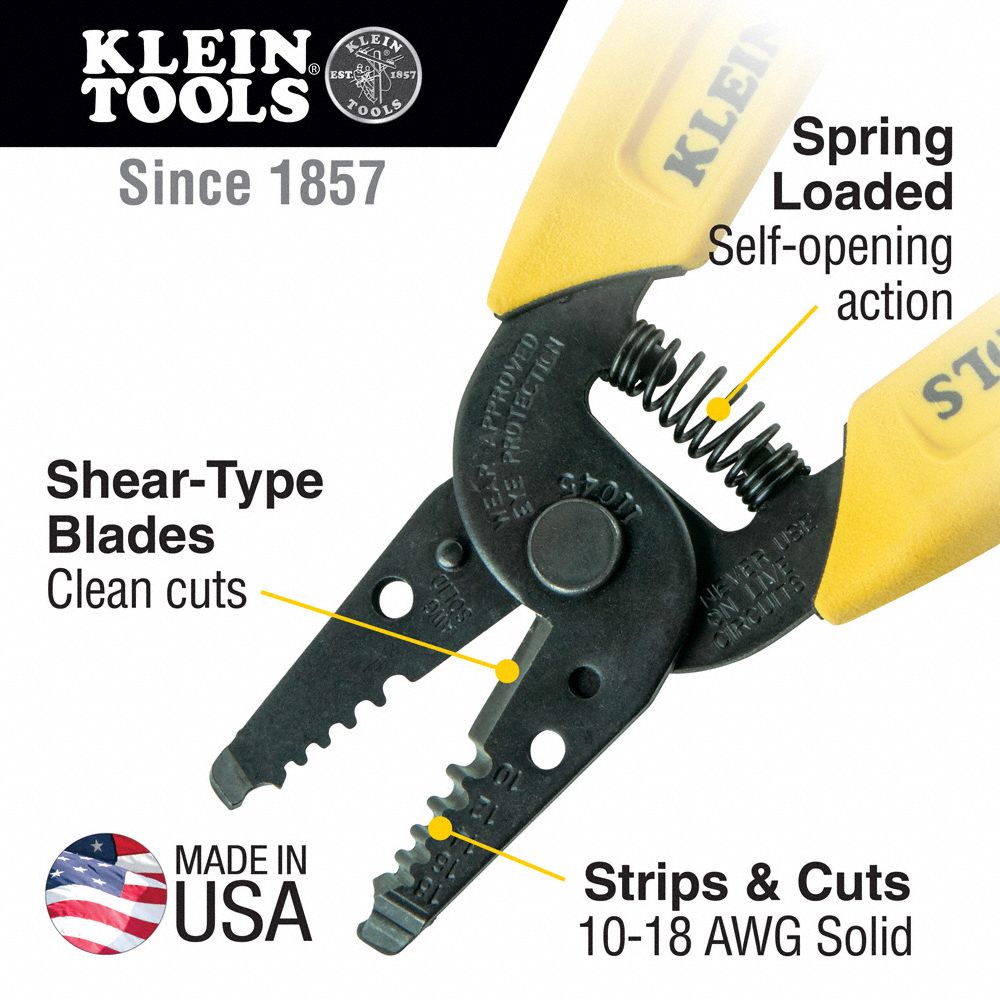 Klein Tools In Solid Wire Stripper To Awg Capacity A