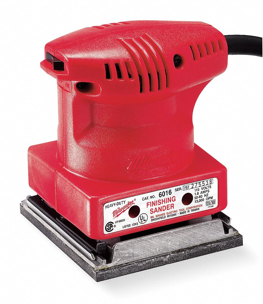 MILWAUKEE Random Orbital Sander, Corded, 1/4 Sheet, 4 in x 4 3/8 in Pad