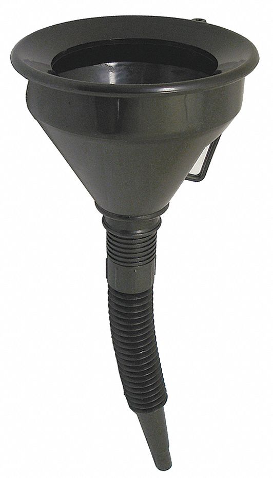 FUNNEL KING Funnel and Flexible Spout, Polyethylene, 1 qt Total