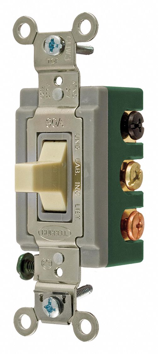 HUBBELL WIRING DEVICE-KELLEMS Wall Switch, 2-Pole, 3 Position, Center