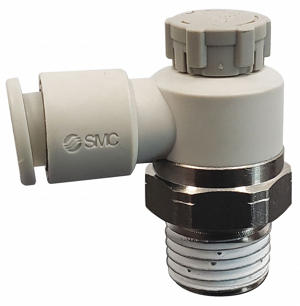 SMC Elbow Speed Control Valve, 3/8 in Valve Port Size, 6.0 mm Tube Size