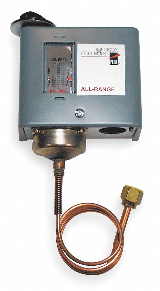 JOHNSON CONTROLS Single Pressure Controls, Opens On Low Pressure, 7 to