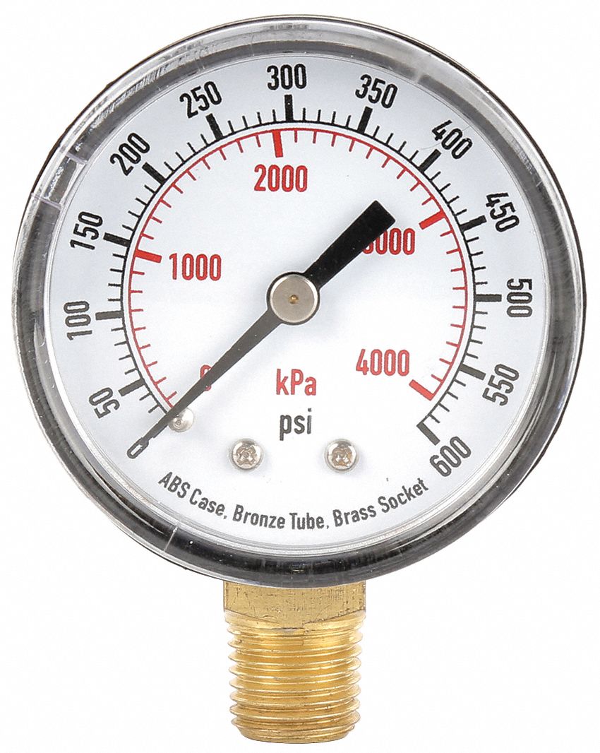 GRAINGER APPROVED Pressure Gauge, Test, 2 In 4EFA44EFA4 Grainger