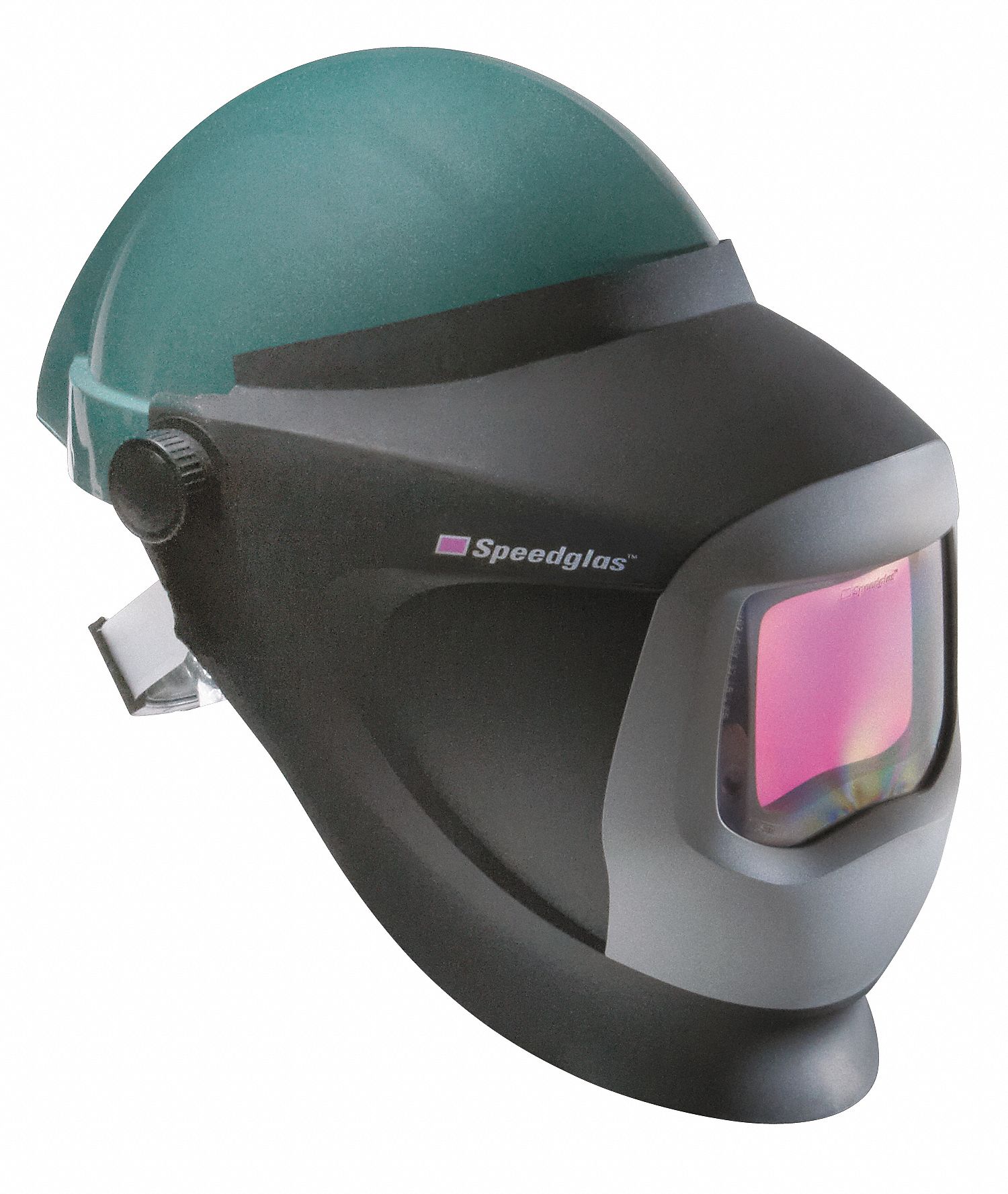 3M SPEEDGLAS Hard Hat with Welding Shield, Universal, Green 4EFL5L