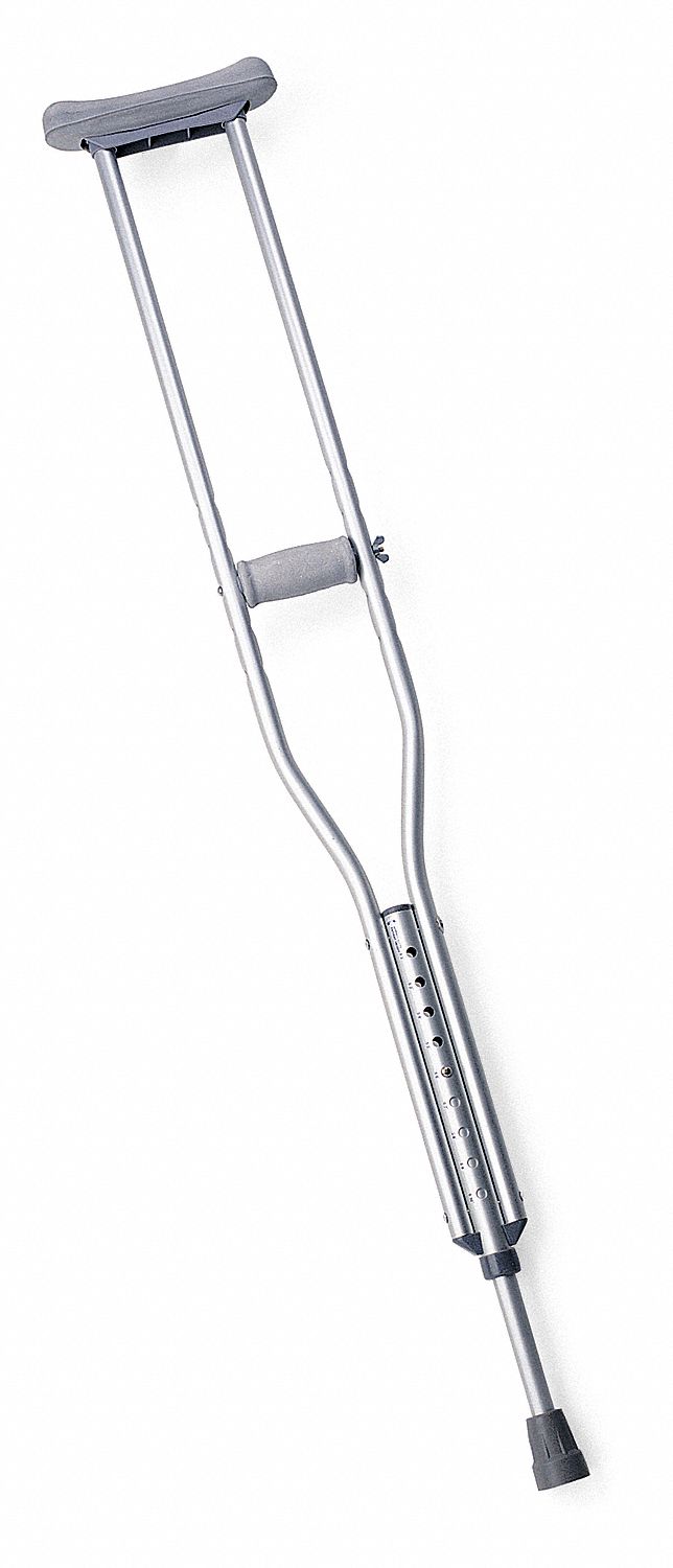GRAINGER APPROVED Crutches for Tall Adult with 70" to 78" Height Range and 300 lb. Weight