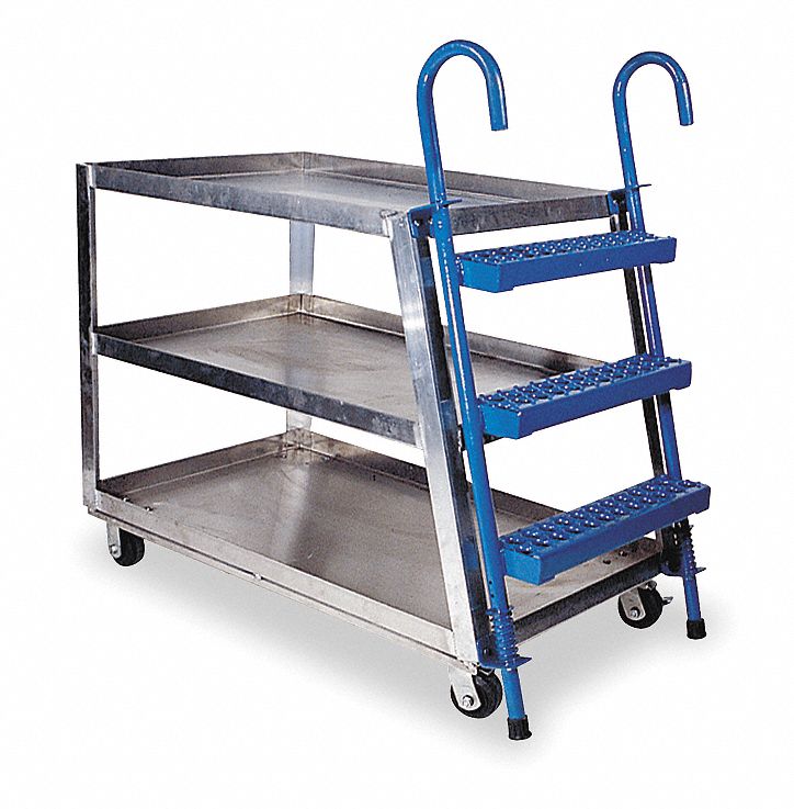 GRAINGER APPROVED Stock Picking Ladder Cart, 660 lb. Load Capacity