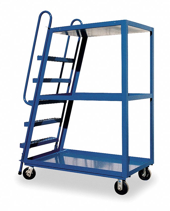 GRAINGER APPROVED Stock Picking Ladder Cart, 1000 lb. Load Capacity