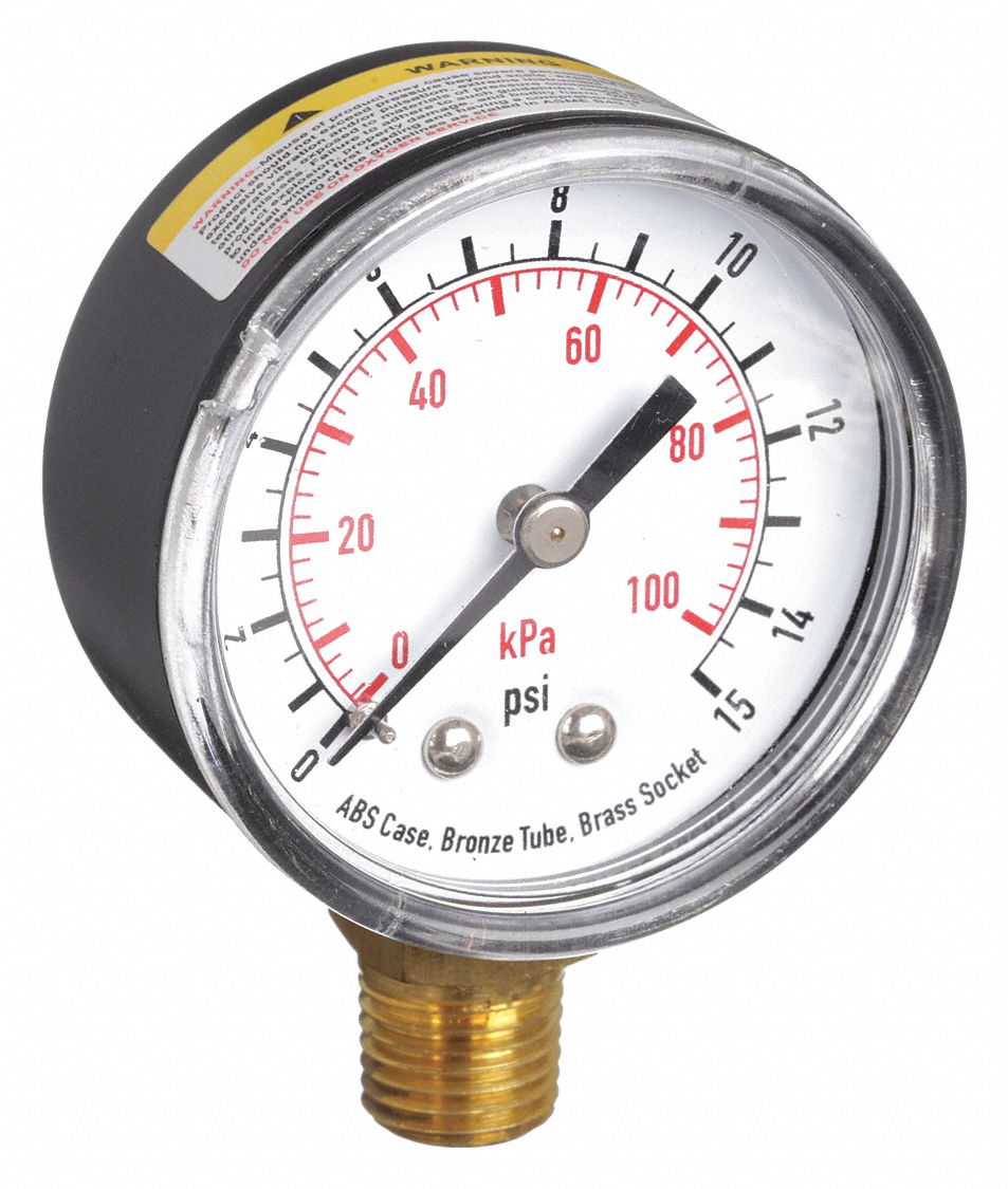 To Psi In Dial Commercial Pressure Gauge Flt Flt Grainger