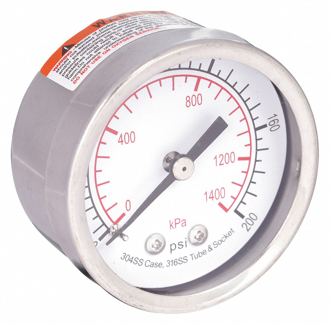 Corrosion Resistant Case To Psi Commercial Pressure Gauge