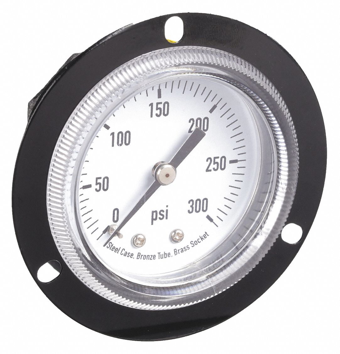 Front Flange 0 To 300 Psi Panel Mount Pressure Gauge 4FNA7 4FNA7