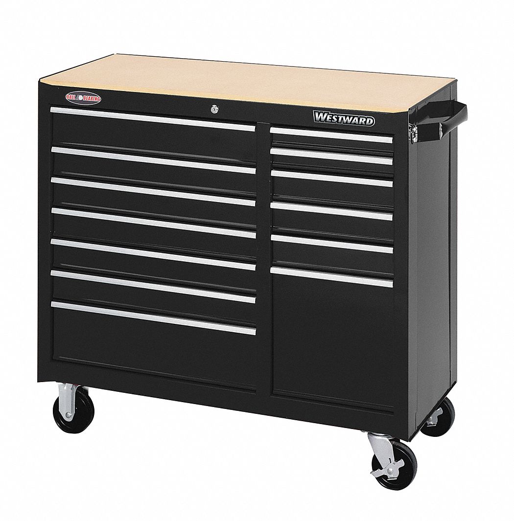 WESTWARD Black Rolling 37 1/2 in H X 41 in W X 19 in D, Number