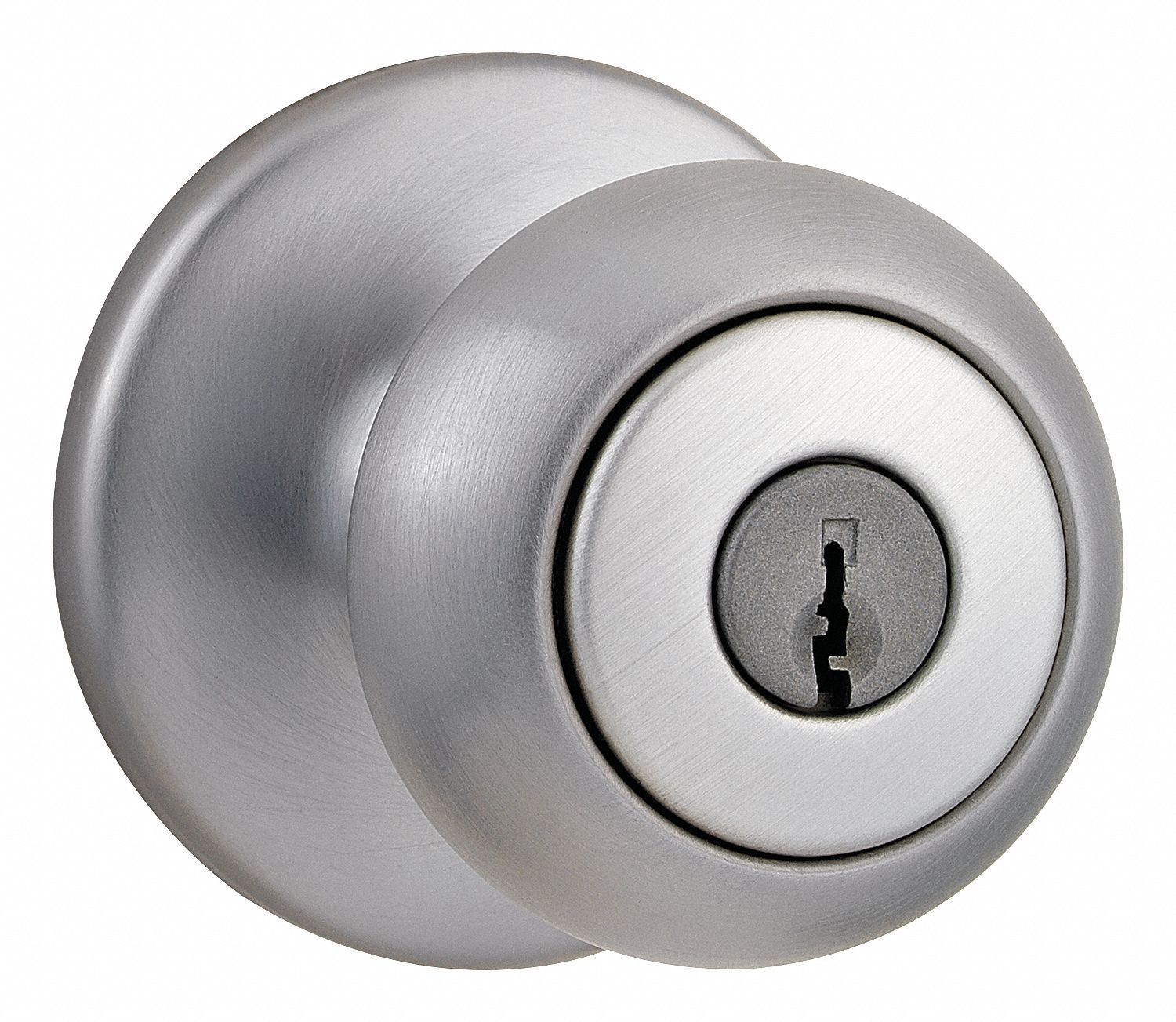 KWIKSET Light Duty Entrance KwiksetSeries Knob Lockset, Satin Chrome