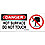 Danger Sign,7 x 17In,R and BK/WHT,ENG