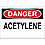 Danger Sign,10 x 14In,R and BK/WHT,ACET