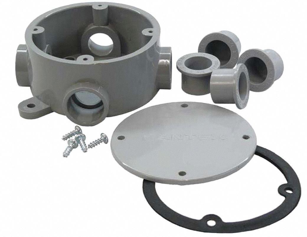 CANTEX Weatherproof Junction Box, 1Gang, 4Inlet, PVC 4FYY75133690