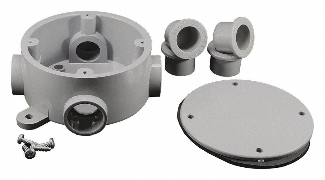 CANTEX Weatherproof Junction Box, 1Gang, 4Inlet, PVC 4FYY75133690