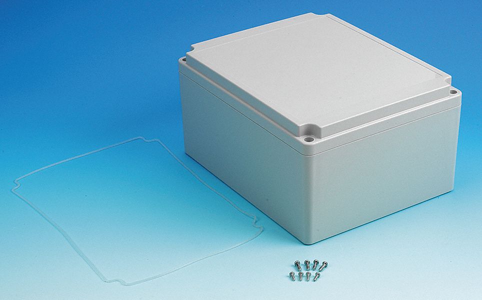 BOX ENCLOSURES Polycarbonate Enclosure, NEMA Rating 4X, 9.84" x 7.88
