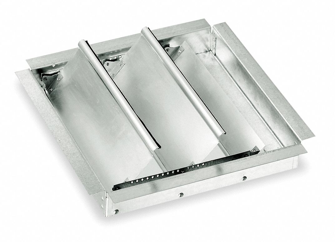 DAYTON Backdraft Damper, Roof Mount, Exhaust, 19 x 19 Damper Size (In.), 21 x 21 Overall Size