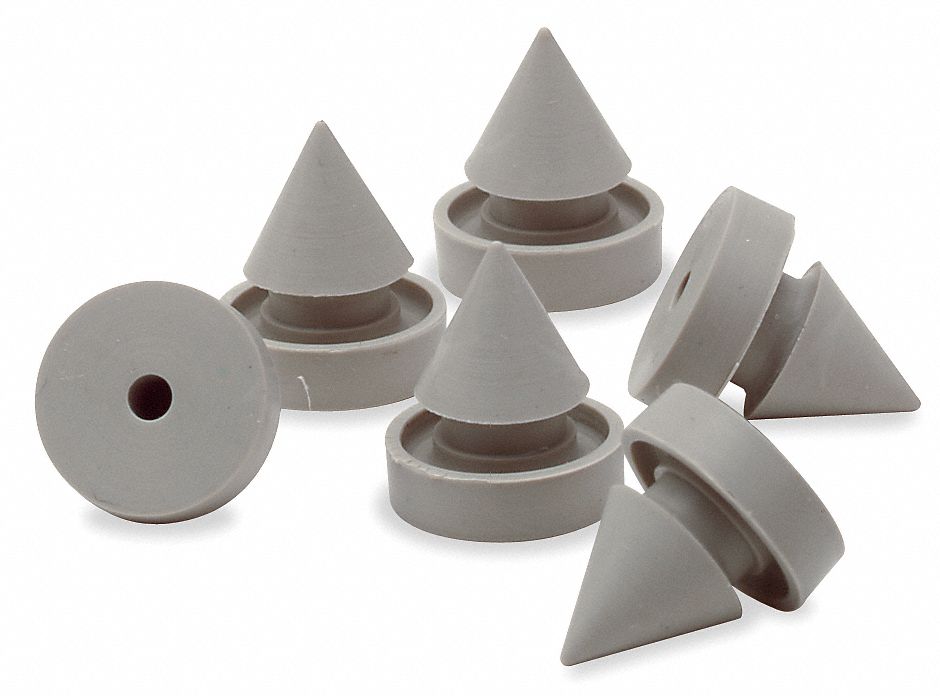 GRAINGER APPROVED Rubber, Door Silencer, 1/2" Height, PK 10 4JG85