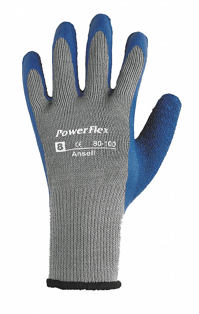 Coated Gloves,L,Blue/Gray,PR
