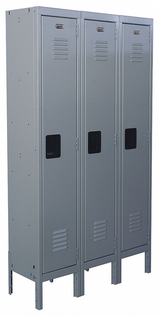 GRAINGER APPROVED Gray Wardrobe Locker, (1) Tier, (3) Wide Openings 3
