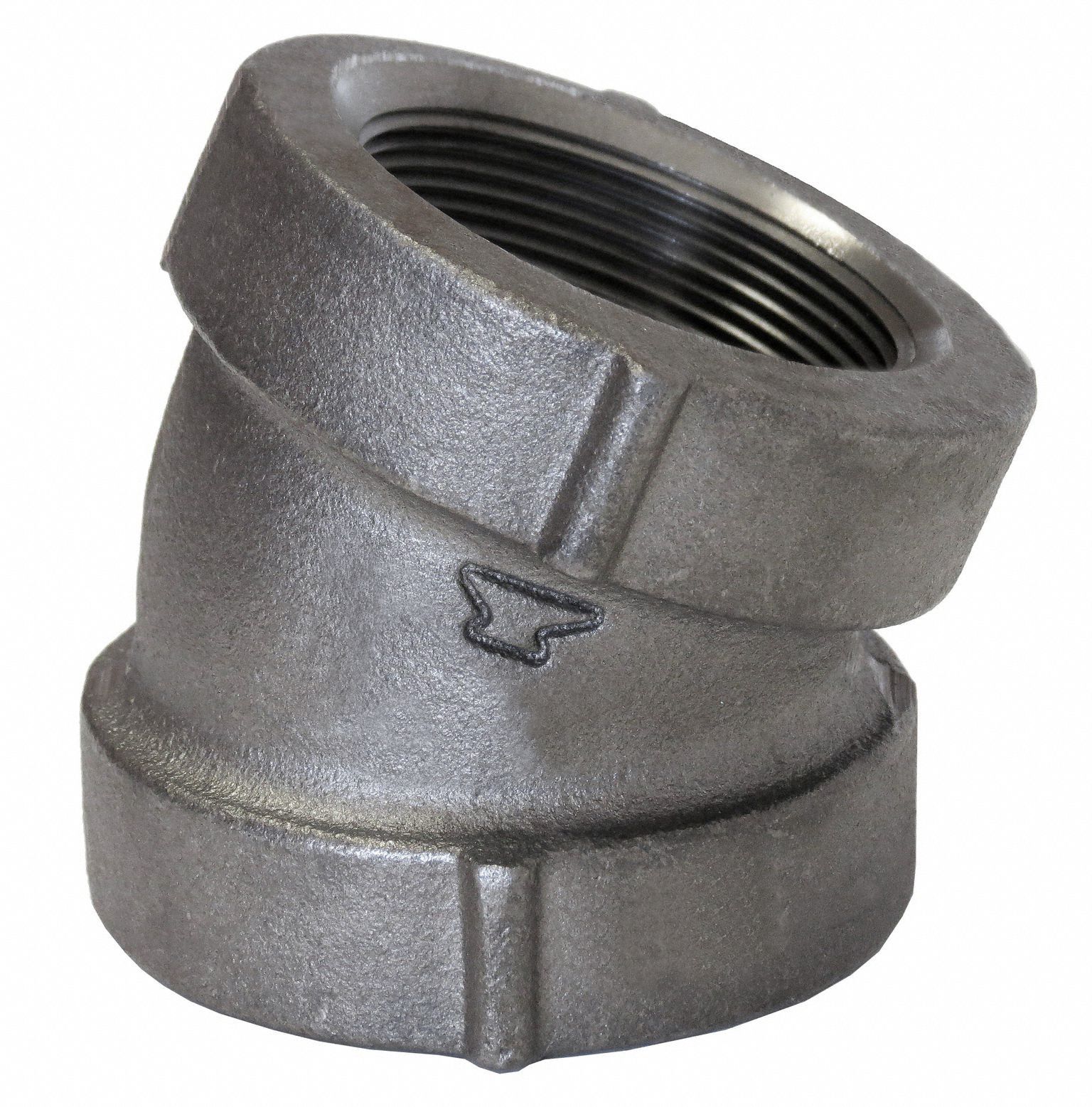 ANVIL Elbow, 22-1/2 Degrees, FNPT, 3/4 In Pipe Size - Pipe Fitting ...