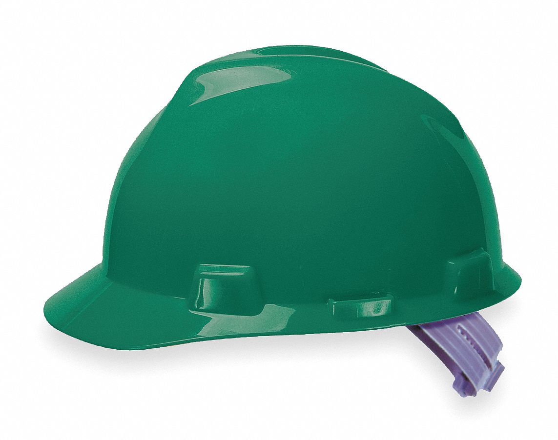 MSA Hard Hat,C, E,Green,4 pt. Pinlock 4LN76463946 Grainger