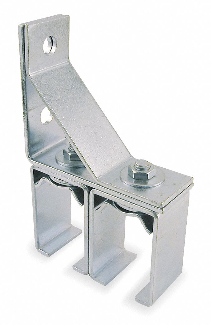 GRAINGER APPROVED 2Door Bypass Bracket, Double Box Rail Splice, Steel