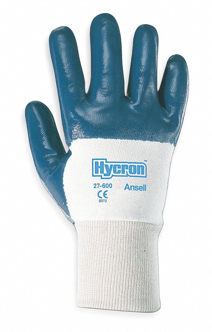 Coated Gloves,9/L,White/Green,PR