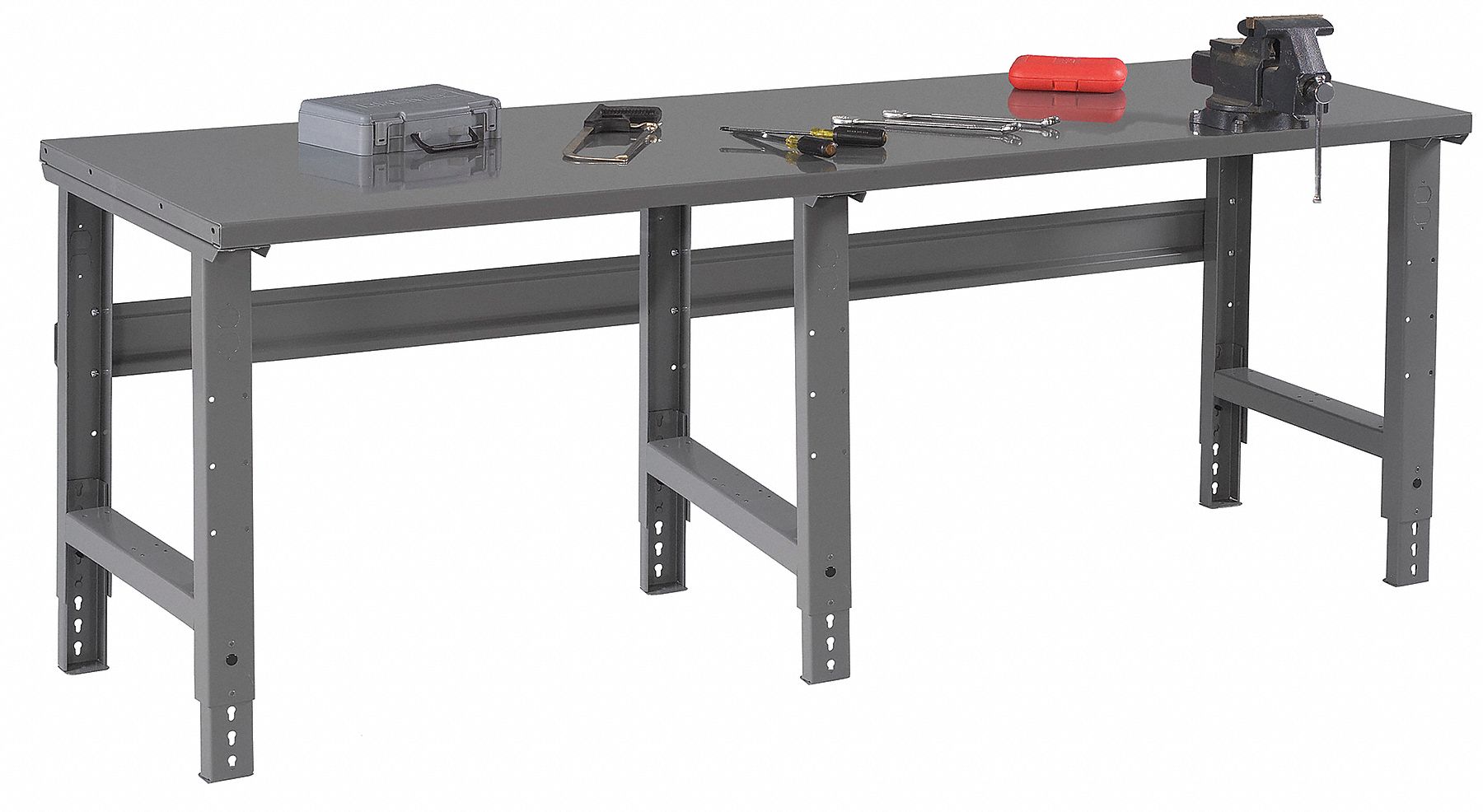 TENNSCO Bolted Workbench, Steel, 36" Depth, 277/8" to 353/8" Height
