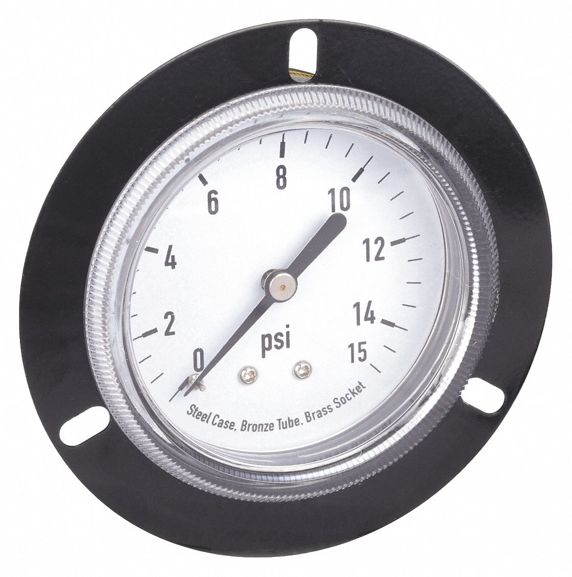 Front Flange 0 To 15 Psi Commercial Pressure Gauge 4UA56 4UA56