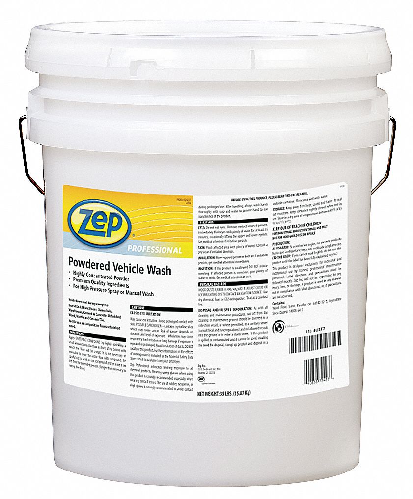 ZEP PROFESSIONAL Powedered Vehicle Wash, 35 lb., Pail, Red 4UZF7