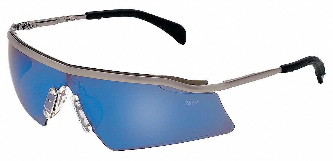CONDOR Safety Glasses,Blue Mirror 4VAX54VAX5 Grainger