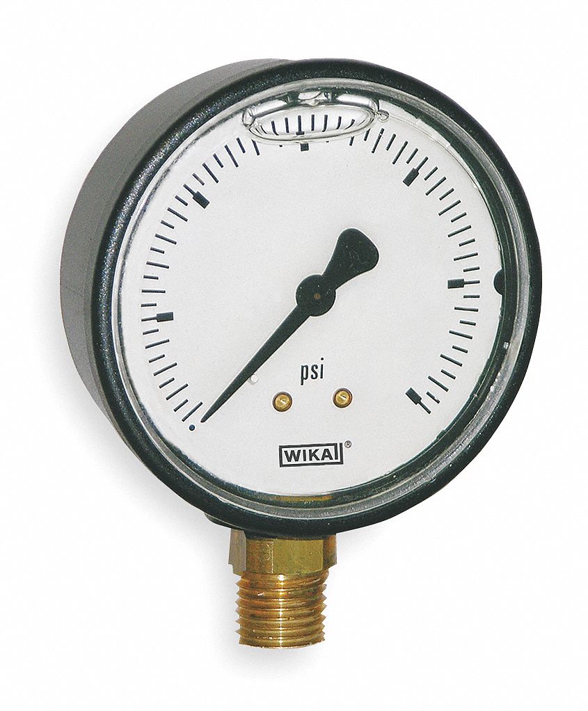 WIKA Pressure Gauge, 0 to 2000 psi Range, 1/4" NPT, ±1.50 Gauge
