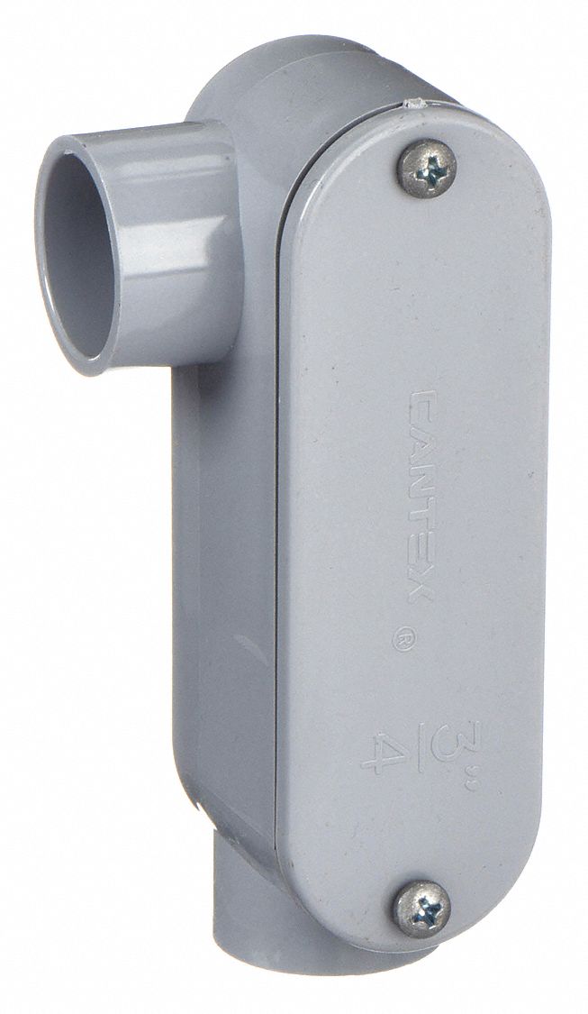CANTEX Conduit Outlet Body, PVC, LR 4WMF75133652 Grainger