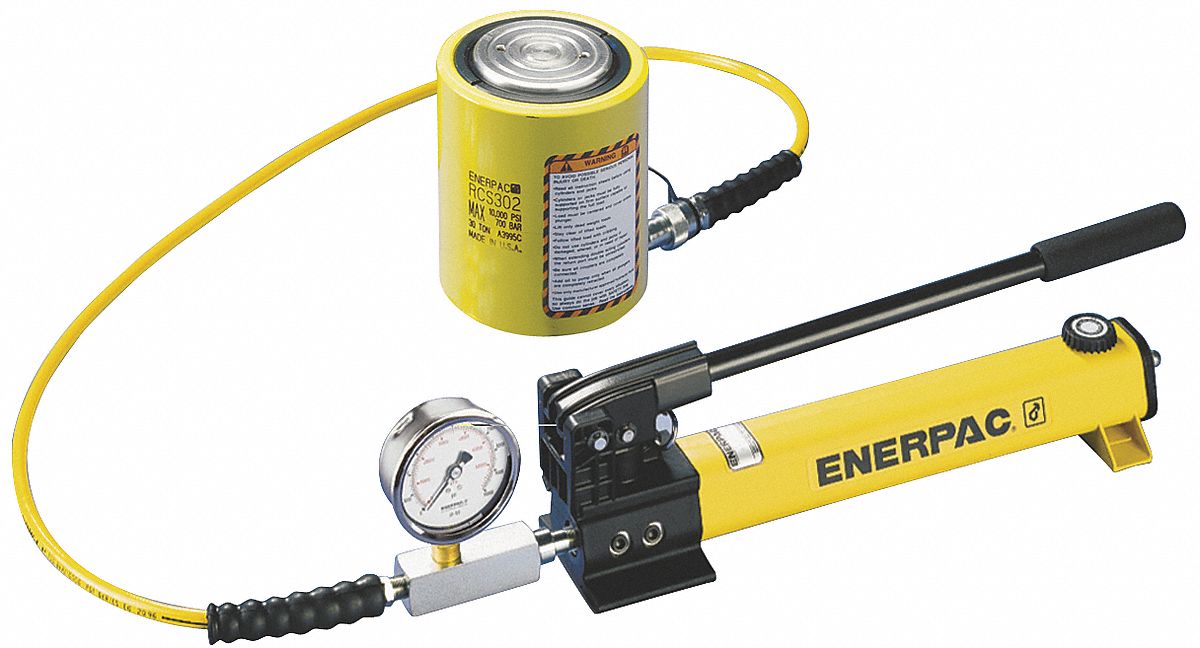 ENERPAC Low Profile Ram and Pump Set, Cylinder Nominal Capacity 30 ton