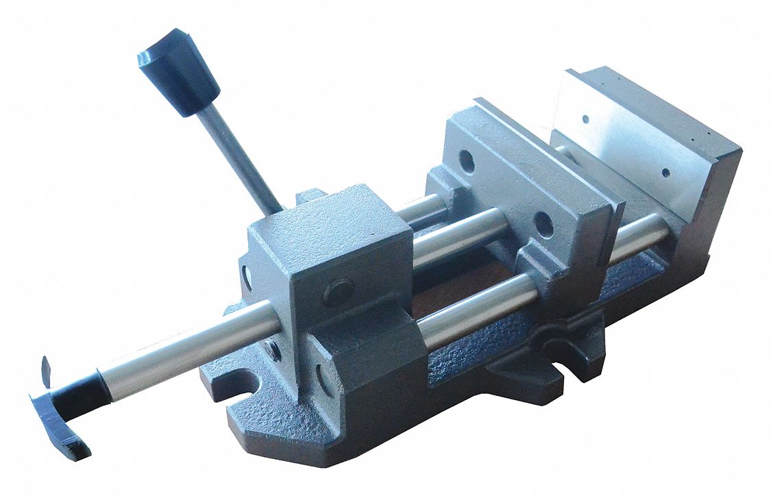 DAYTON QuickRelease Vise, Fixed Base, 8" Jaw Opening (In.), 8 Jaw Width (In.) 4YG294YG29